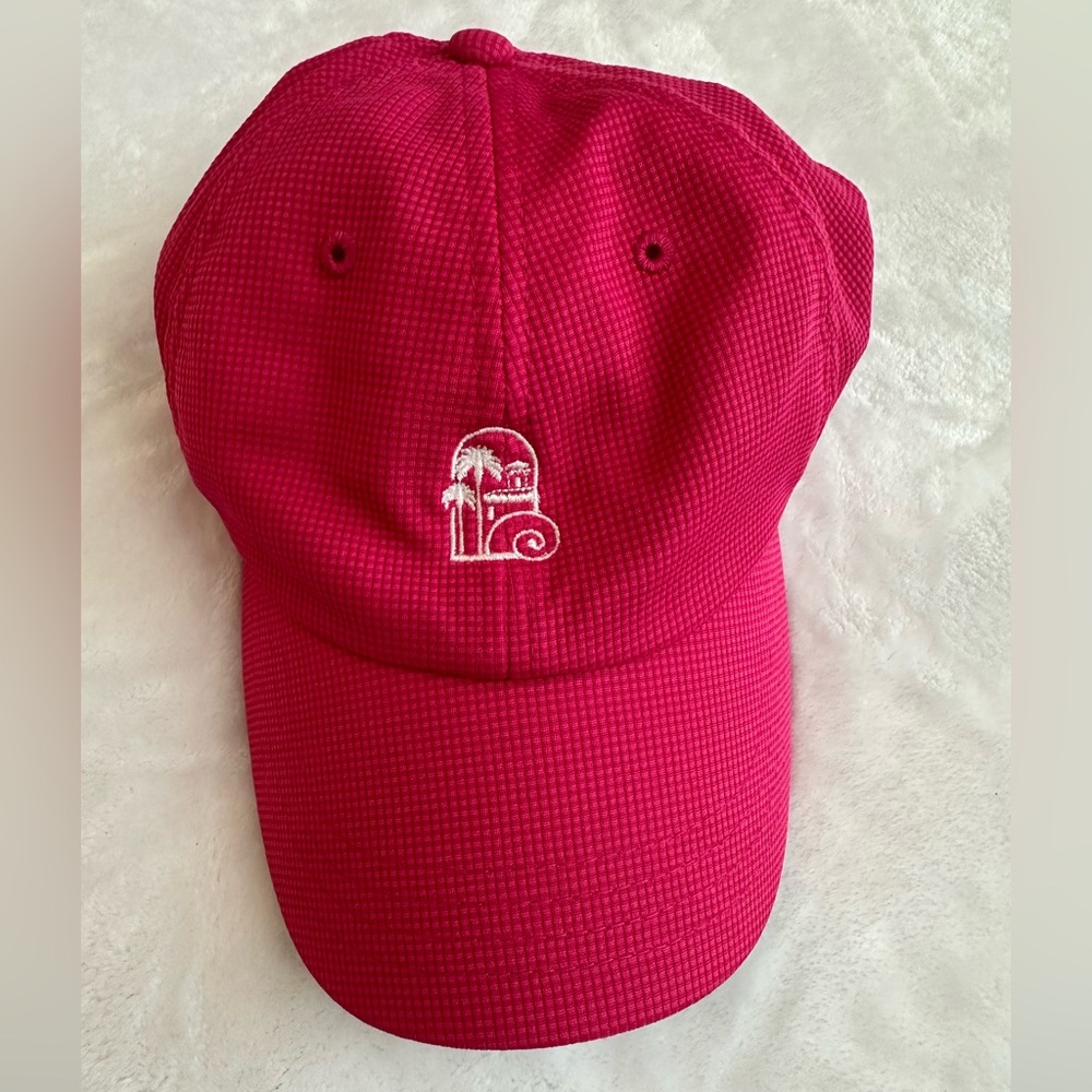 Imperial women’s dark pink golf hat with Jupiter Country Club Logo.